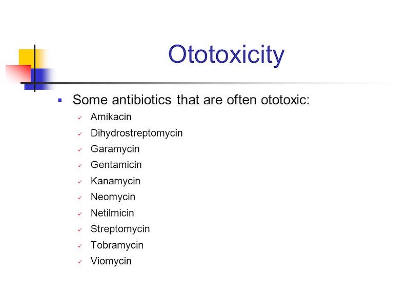 chart of ototoxic antibiotics